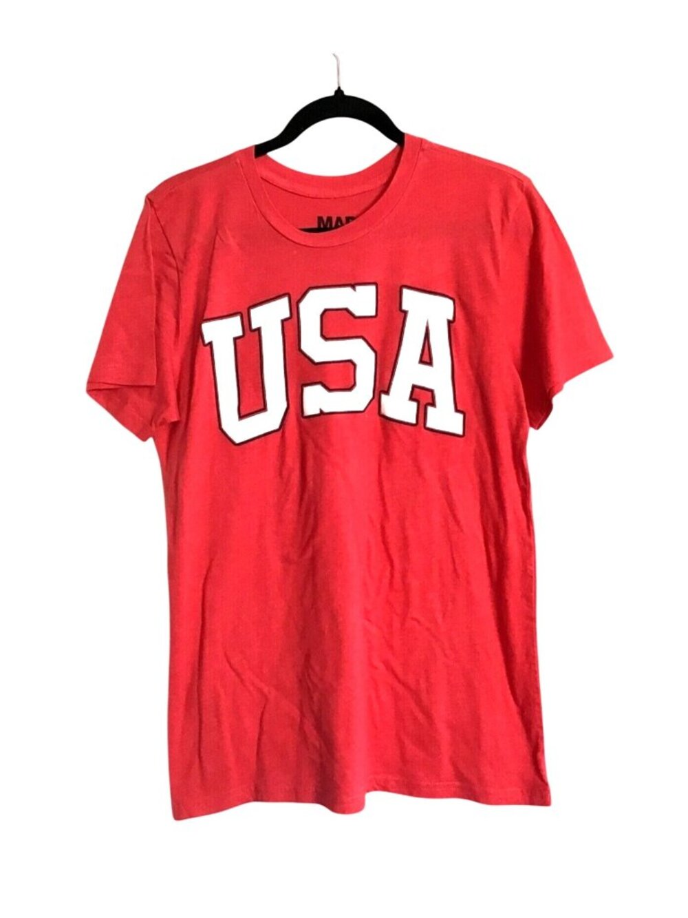 MAD ENGINE- WOMENS RED GRAPHIC CREW NECK SHORT SLEEVE COTTON T-SHIRT SIZE MEDIUM